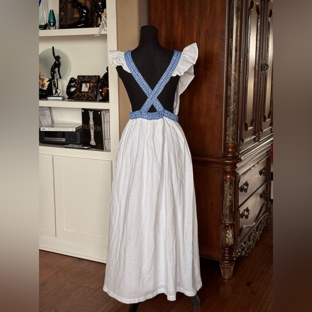 J Crew Ruffle Embroidery White Dress - Picture 2 of 13